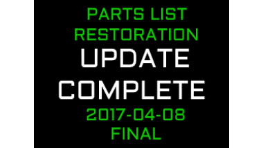 Parts list; Car parts lists with prices and total restoration cost