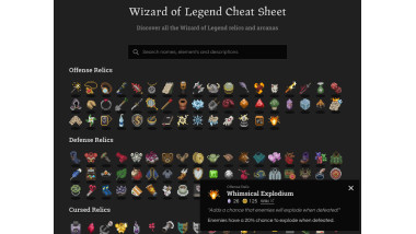 Wizard of Legend Cheat Sheet