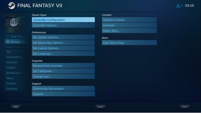 FFVII controller configuration | no apps required