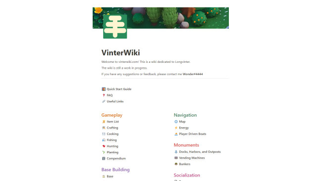 VinterWiki - Beginner friendly wikipedia for Longvinter